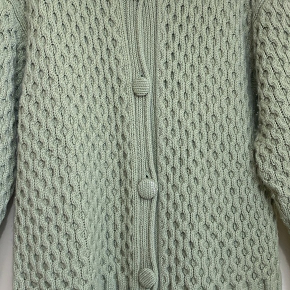 Millar Ireland Green Thick Knit Wool Cashmere Long Button Down Cardigan Jacket M - Picture 4 of 17